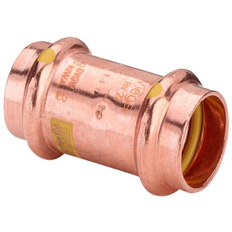 VIEGA 2615 Manicotto Con Battente Femmina/Femmina Ø22 In Rame A Pressare Per Gas - 346508