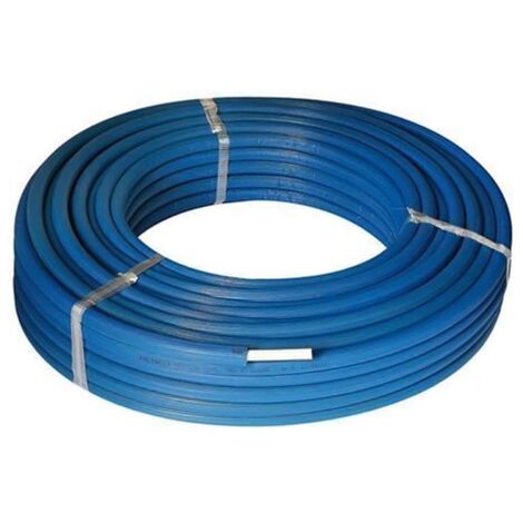 Tubo multistrato blu ø16x2 mm in rotolo da 100 mt Standard (PE-Xc/Al/PE-Xc) con isolamento di spessore 6 mm con guaina blu o rossa goffrata. Tubo con alluminio maggiorato (prezzo al metro - minimo acq