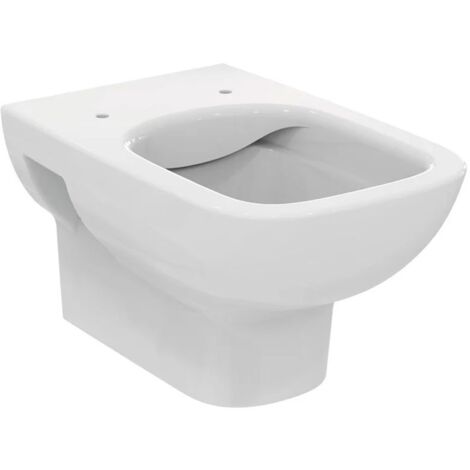 i.life A vaso wc sospeso RimLS+ con scarico a parete, senza sedile, fissaggi nascosti, bianco T452301