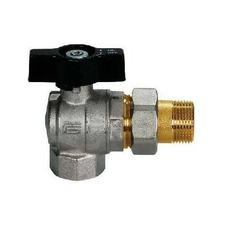 2077 Valvola sfera squadra per collettore Ø1/2" femmina con girello 2077N404