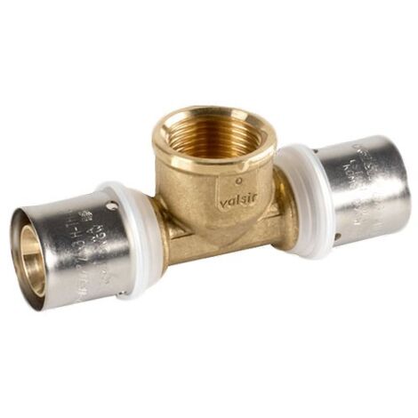 Raccordo a Tee femmina 32x3 x 3/4" x 32x3 - Pexal Brass - raccordo a pressare VS0170937 (1/2)