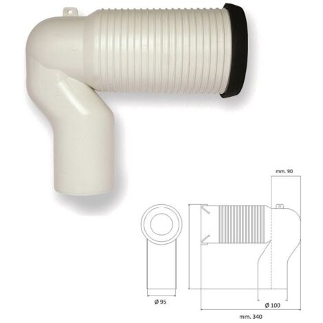Curva scarico wc diametro mm.110 braccio orizzontale regolabile 235300PB