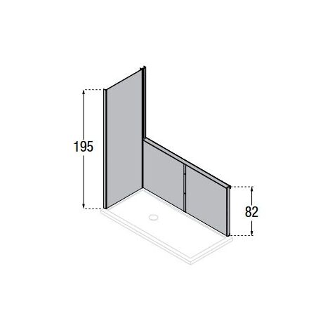 Pareti pannelli a muro per angolo Revolution 170 x 70 neri REVAB17070-H - -  NOVELLINI - - (1/2)