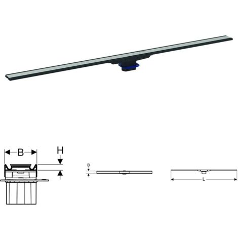 Geberit canaletta per doccia a pavimento finitura telaio acciaio inox e superficie elettrolucidata in acciaio inox spazzolato 154.456.KS.1
