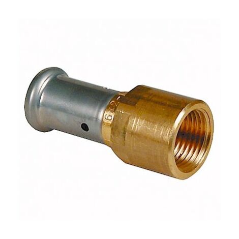 18P raccordo diritto femmina ø16x1/2"F in ottone a pressare 18P1604