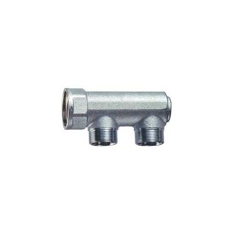 3000 - Collettore F cromato INT. 36 mm - 2 derivazioni - Misura 3/4" 3000 34