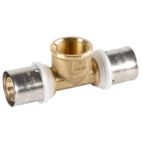 Raccordo a Tee femmina ø16/2 x 1/2" x 16/2 Pexal Brass - raccordo a pressare VS0170905 (1/2)