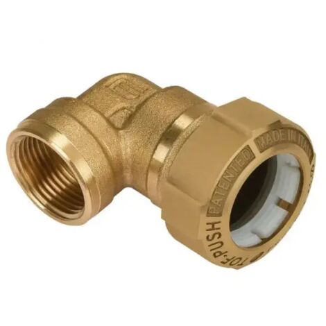 Raccordo curvo femmina in ottone per tubo in polietilene serie tof-push ø20x1/2" EFFEBI