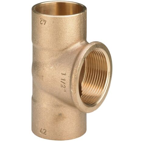 Raccordo a Tee F 16-1/2"-16 bronzo, estremità a saldare femmina, filettatura Rp 475789 (1/3)