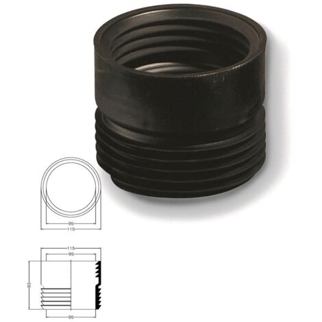 Prolunga gomma nera per scarico wc da mm.90x110 209200GN