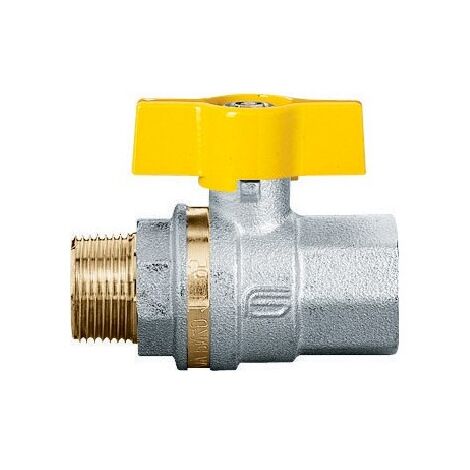 S.p.A. | Divisione Rubinetteria | Valvola A Sfera Ingresso Contatore Gas A Passaggio Parziale Con Aletta Di Sostegno Con Farfalla Gialla Sigillabile F-GI - Foto 4