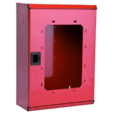 Cassetta da esterno/interno a parete “Linea Electa" in acciaio al carbonio verniciato in poliestere rosso RAL 3000. Dim. mm H 550 x 390 x 180 - Senza lastra 0154.036