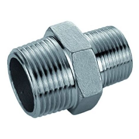 Nipplo niples vite doppia ridotta 1/2" x 3/8" AISI316 - ISO4144 145102308L