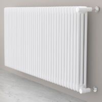 Ardesia radiatore tubolare 3 colonne h.600 - 13 elementi - colore bianco RAL9016 - completo di tappo cieco e riduzioni da 1/2" 3541700011105