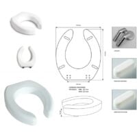 Sedile rialzato 10 cm bianco, cm 37 x 42 - Interasse Min. 11.5 - Max. 21.8 004101.