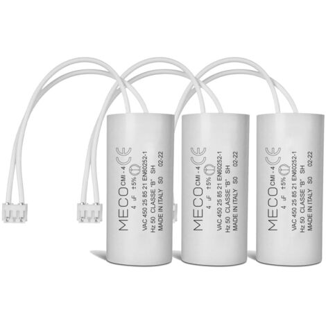 Lot de 3 Condensateurs 3,5 uF pour Moteur de Volet Roulant Bubendorff Durée de Vie 10 000 Heures Condensateur Cylindrique Meco