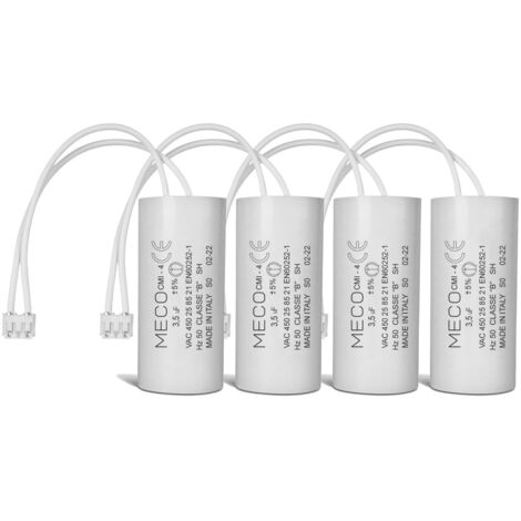 Lot de 4 Condensateurs 3,5 uF pour Moteur de Volet Roulant Bubendorff  Durée de Vie 10 000 Heures  Condensateur Cylindrique Meco
