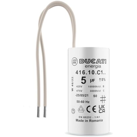 Condensateur 5 uF pour moteur monophasé – Tension 425V/450V/475V – Performance durable pour Kärcher et pompes de piscine