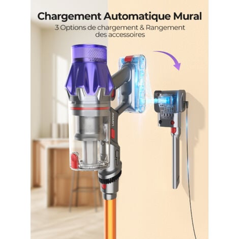 Laresar Aspirateur Balai sans Fil, 55KPa/500W,60 Minutes Aspirateur sans Fil, Capacité de 1,5 Litre, avec Écran Tactile pour Les Poils d'animaux/Tapis/Sols Durs