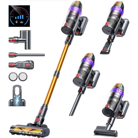 Buture – Aspirateur balai sans fil 600W – Puissance d’aspiration 65KPa – Autonomie 60 min – Écran LED – Mode automatique multisurface