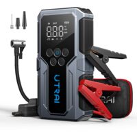 UTRAI Booster Batterie 5000A, Demarreur Batterie Voiture avec Gonfleur 150PSI (Jusqu'à 8.5L Gas/6.5L Diesel), Jump Starter avec Lumière LED, Grand Écran