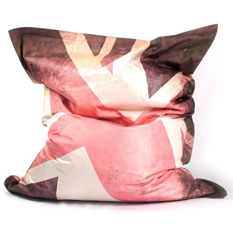Pouf Géant XL Imprimé, Déhoussable, Intérieur, Salon, Chambre, VINTAGE UK Drapeau Anglais BiG52 (1/5)