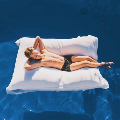 Pouf géant flottant pour piscine – Déhoussable en polyester – 170 x 130 cm – Remplissage billes de polystyrène – Résistant aux UV - BiG52