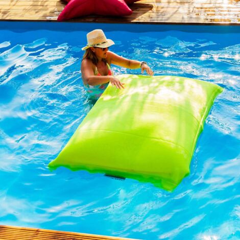 Pouf Géant XXL Déhoussable LIVEDECO Voile Bateau Vert - Outdoor Jardin Terrasse 170x130cm
