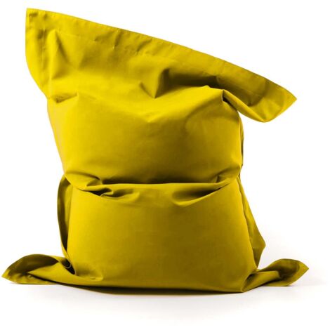 Pouf géant déhoussable 170x130 cm – Voile de bateau jaune – Résistant à l'eau et aux UV – Pour intérieur et extérieur - BiG52