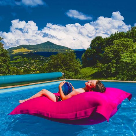 Pouf géant XXL déhoussable flottant pour piscine – 170 x 130 cm – Polyester – Housse interne – Résistant aux UV – Rose - BiG52