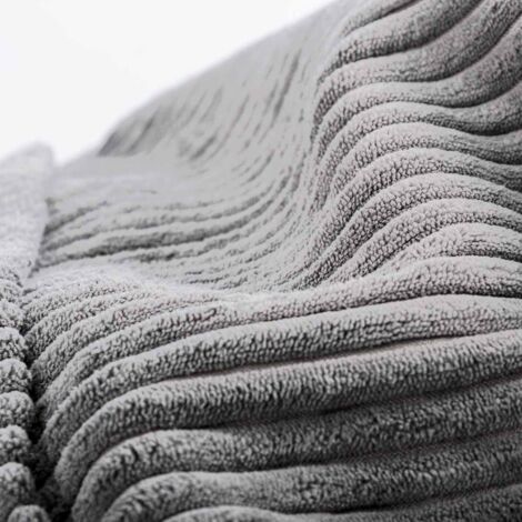 Housse Vide Pouf Géant XL Intérieur Velours Côtelé Gris ClairBiG52 (1/4)