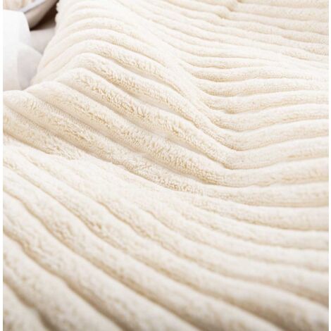 Housse vide pouf géant XL velours côtelé beige – Dimensions 170 x 130 cm – Pour intérieur – Entretien facile à la machine - BiG52