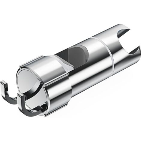 SHINING HOUSE Verstellbarer Duschhalter mit 2 Haken, universeller Duschkopfhalter für 18–25 mm Duschstange, Handbrausehalter aus ABS-Chrom, einfache Installation
