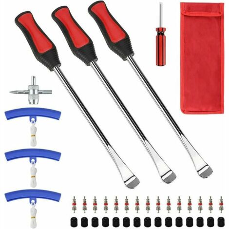 Dulamet 29-tlg. Reifen-Montage-Werkzeug-Set – Inkl. 3 Reifenheber & Felgenschoner