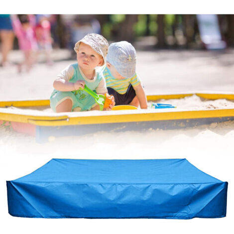Blaue Sandkastenabdeckung Aus Oxford-Stoff – Wasserdicht & Staubdicht Mit Kordelzug (120x120 Cm)