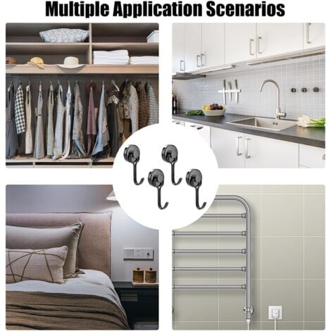 Magnetische Gardinenstange 50cm - Edelstahl Hängestange Mit 2 Haken