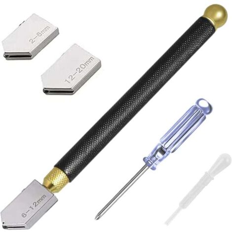 Glasschneider Set 3-teilig - Diamantspitze Mit Holzgriff