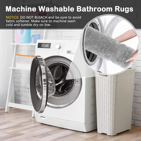 SHINING HOUSE Graue Badematte, 50 x 80 cm, verdickter Badezimmerteppich, rutschfest, wassermaschinenwaschbar, Badezimmer-Badematte, weiche Mikrofaser, saugfähige Duschmatte für Schlafzimmer und Badezi