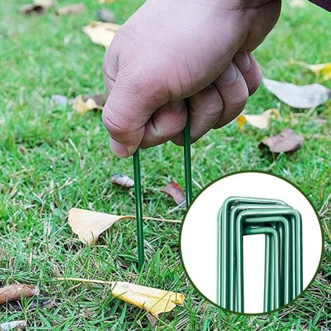 Garten-U-Pfähle, 50 Stück, 10,2 Cm, Zum Befestigen Von Bewässerungsschläuchen & Unkrautvlies