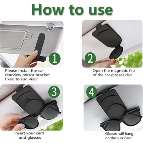 Sonnenbrillen Clip Für Auto Visier - Totenkopf Design Mit Kartenhalter