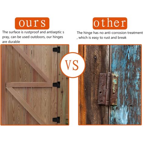 2er-Set Türscharniere 8,9 Cm Matt Schwarz - Universal Für Innentüren & Schränke