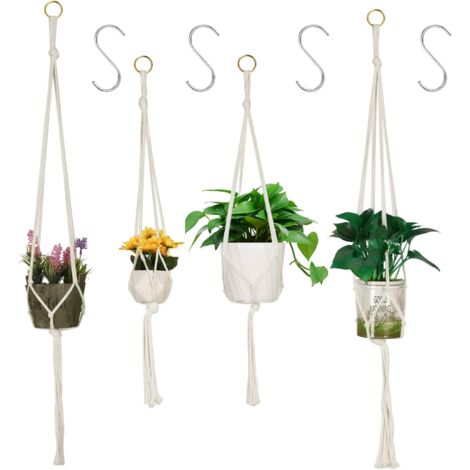 SHINING HOUSE x MakrameeHängetopf, Hängetopfhalter für Blumen