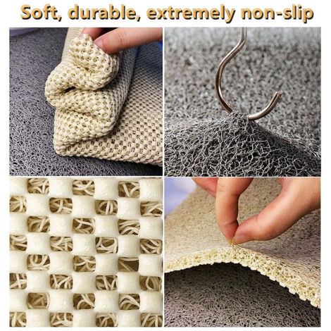 Stück weiche, bequeme Sicherheitsbadewannenmatte mit Abflusslöchern, PVC-Luffa-Massagebadewannenmatte für, grau, 40 x 60 cm
