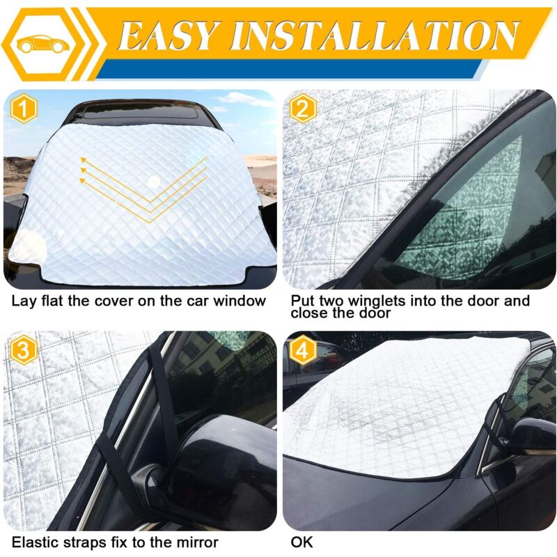 thumbnail image 2 of Oziral Windscreen Cover Car Windshield Cover For Winter Foldable With 5 Magnet Heat Protection 2 of 10