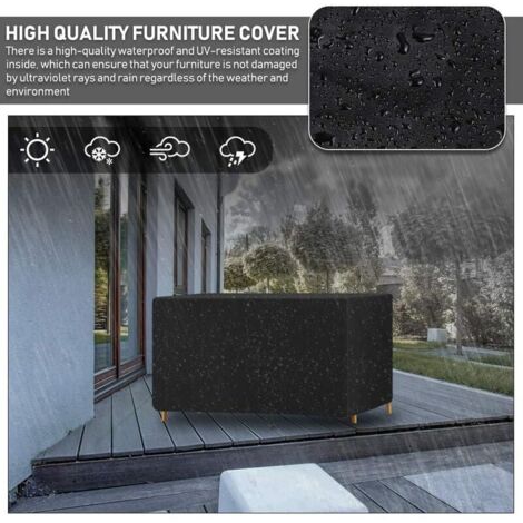 SHINING HOUSE Protective Cover Furniture Cover, 420D Garden Furniture Cover, Outdoor Table Cover Waterproof Protective Tarpaulin Waterproof Oxford Fabric, Wind Resistance, Anti-UV (180 x 120 x 74cm)