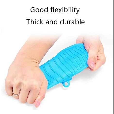 SHINING HOUSE Oven Mitt,Silicone Pot Holders for Kitchen Heat Resistant,Heat Resistant,Blue 2 Pieces