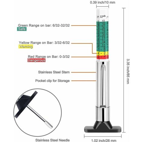 SHINING HOUSE Tire Depth Gauge,Tire Tread Depth Gauge,Tire Depth Gauge，6-Sided Intelligent Color ...