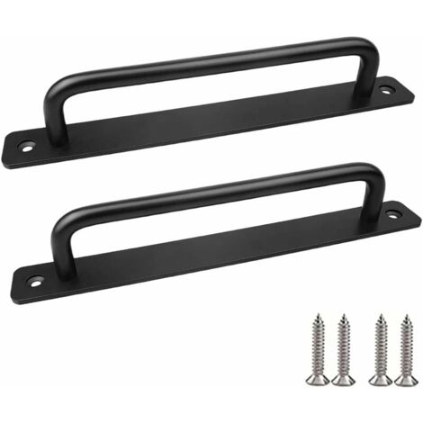 SHINING HOUSE 2Pcs Barn Door Handle for Sliding Door Aluminum Alloy Door Handle with Screws Matte Black Sliding Door Handle Door Handles for Cabinet Closet Door,e