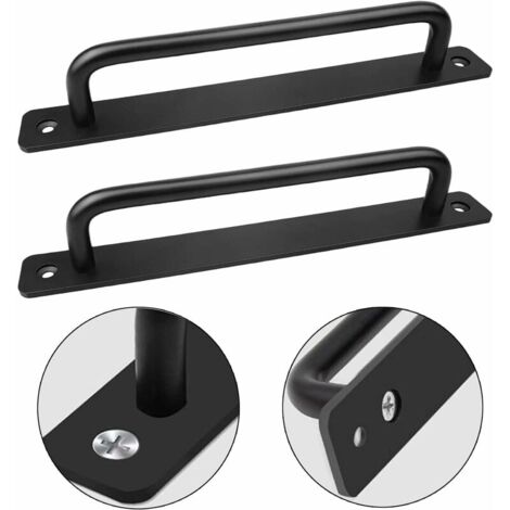SHINING HOUSE 2Pcs Barn Door Handle for Sliding Door Aluminum Alloy Door Handle with Screws Matte Black Sliding Door Handle Door Handles for Cabinet Closet Door,e