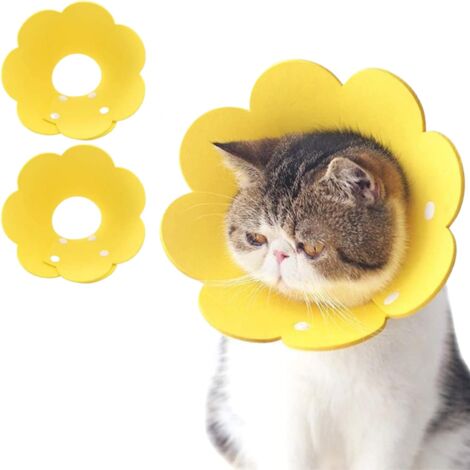 SHINING HOUSE 2pcs Comfortable Felt Cat Collar Anti Licking Adjustable Protection Cat Collar Anti Bite Anti Scratch Dog Collar